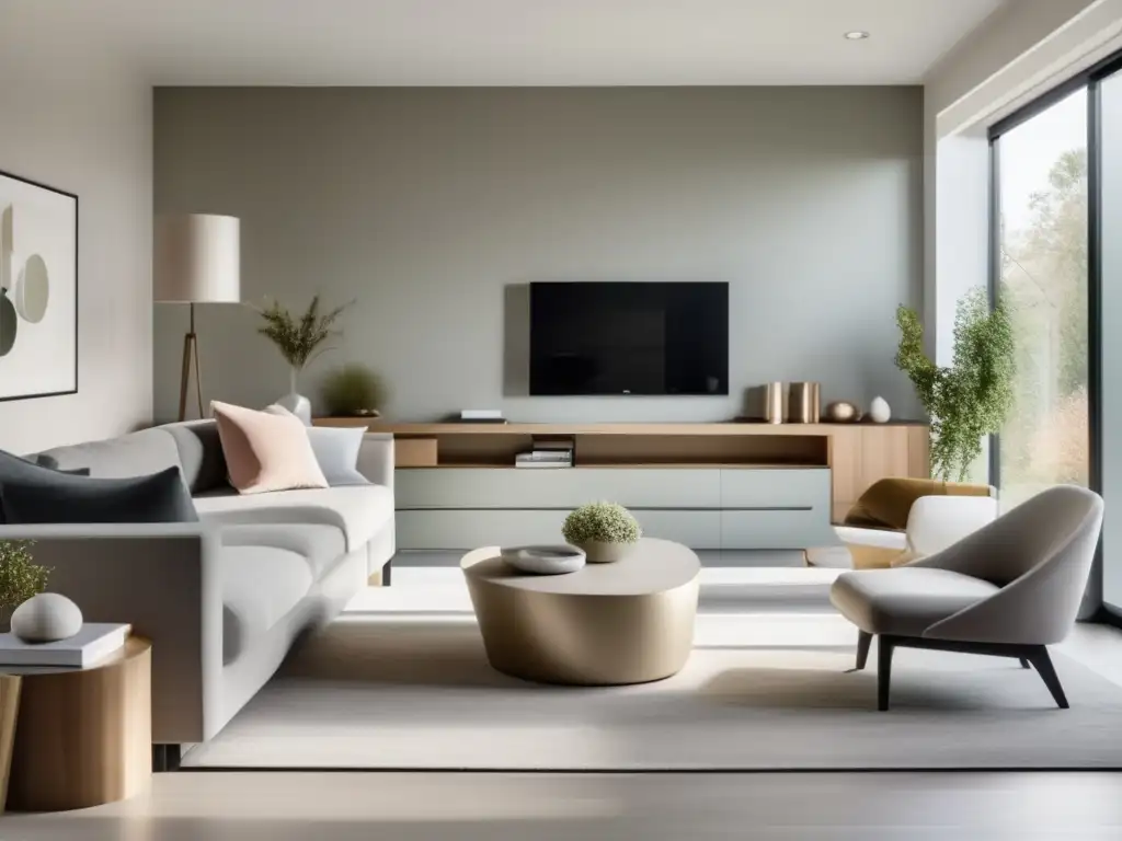 Interior renovado con estilo y elegancia Reformas inteligentes aumentan valor propiedad: hogar moderno renovado con estilo, mobiliario elegante, decoración neutra y detalles en pastel
