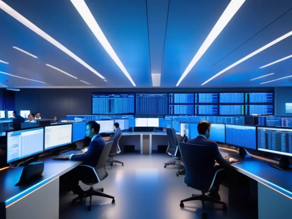 Trading floor moderno y sofisticado Rentabilidad automatizada en trading con bots