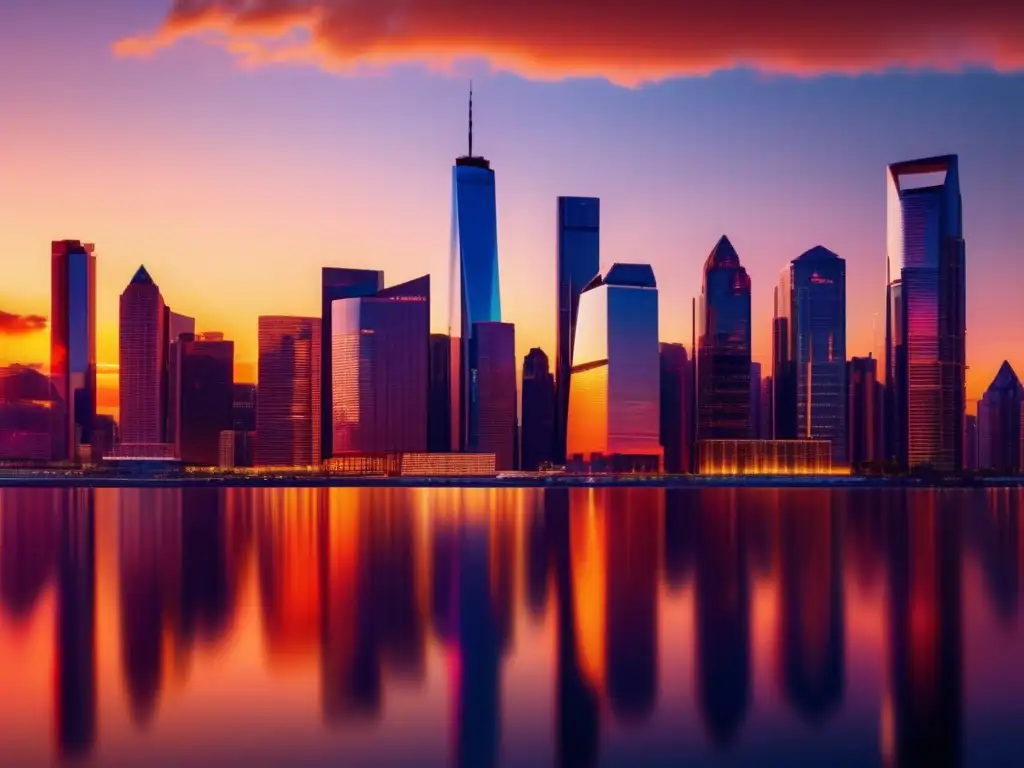 Ciudad moderna al atardecer: mercado inmobiliario Rentabilidad inversión inmobiliaria calculadora: Moderna ciudad al atardecer, mercado inmobiliario vibrante