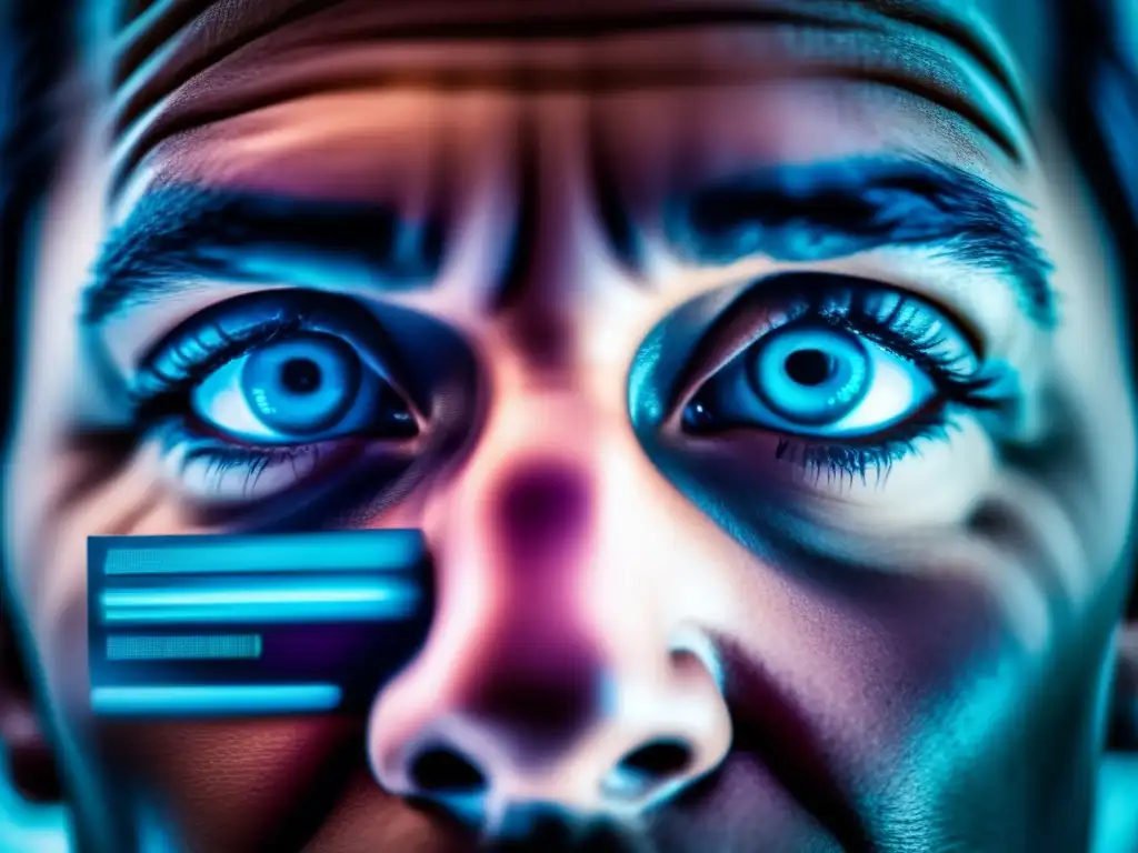 Rostro expresivo con noticias Retrato impactante de una persona con los ojos abiertos, mezcla de curiosidad, preocupación y emoción
