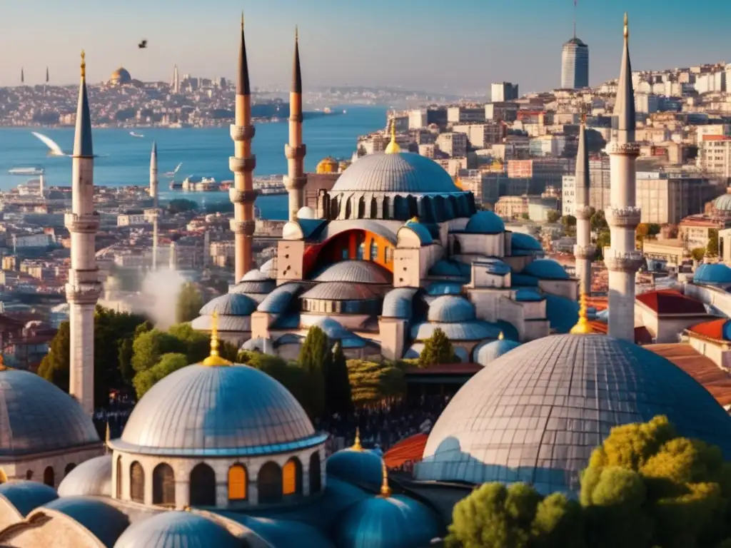 Ciudad vibrante de Estambul, Turquía Inversión en Turquía: Riesgos y Oportunidades, vibrante imagen de la ciudad de Estambul con sus icónicos monumentos y bulliciosa vida callejera