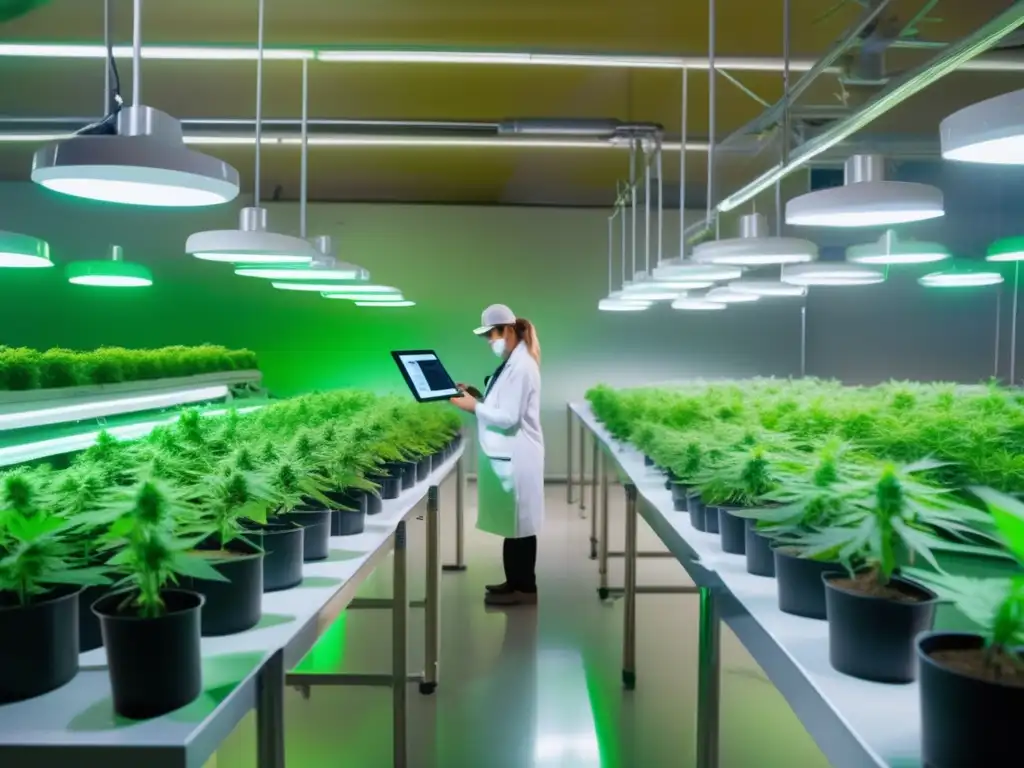 Instalación moderna de cultivo de cannabis: precisión y profesionalismo Riesgos y recompensas del crecimiento de la industria del cannabis: instalación moderna y tecnología avanzada, cultivación de cannabis controlada con precisión y potencial medicinal y terapéutico