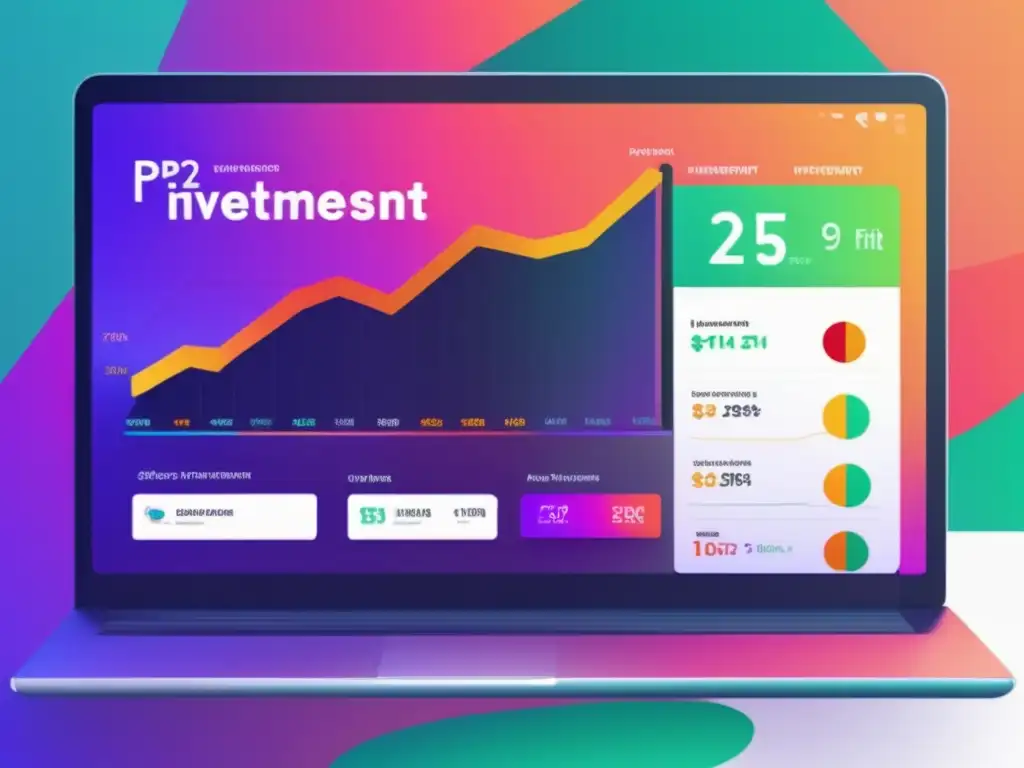 Interfaz moderna de plataforma P2P Riesgos y recompensas en inversiones P2P con interfaz moderna y profesional