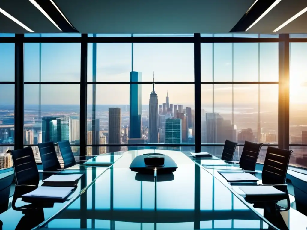 Conferencia elegante con vista panorámica Sala de conferencias moderna con vista a la ciudad: Secretos para negociar contrato franquicia
