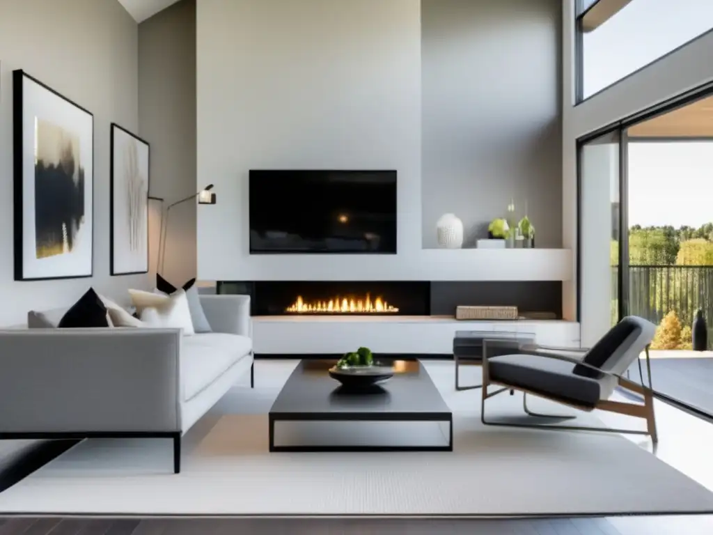 Moderno salón minimalista con luz natural Sala de estar moderna y elegante con luz natural y diseño minimalista