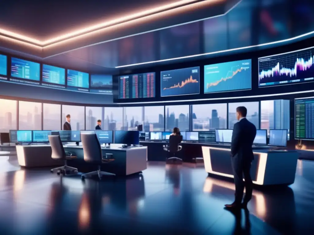 Newsroom financiero moderno y profesional Sala de noticias financieras: Importancia de noticias económicas en inversiones
