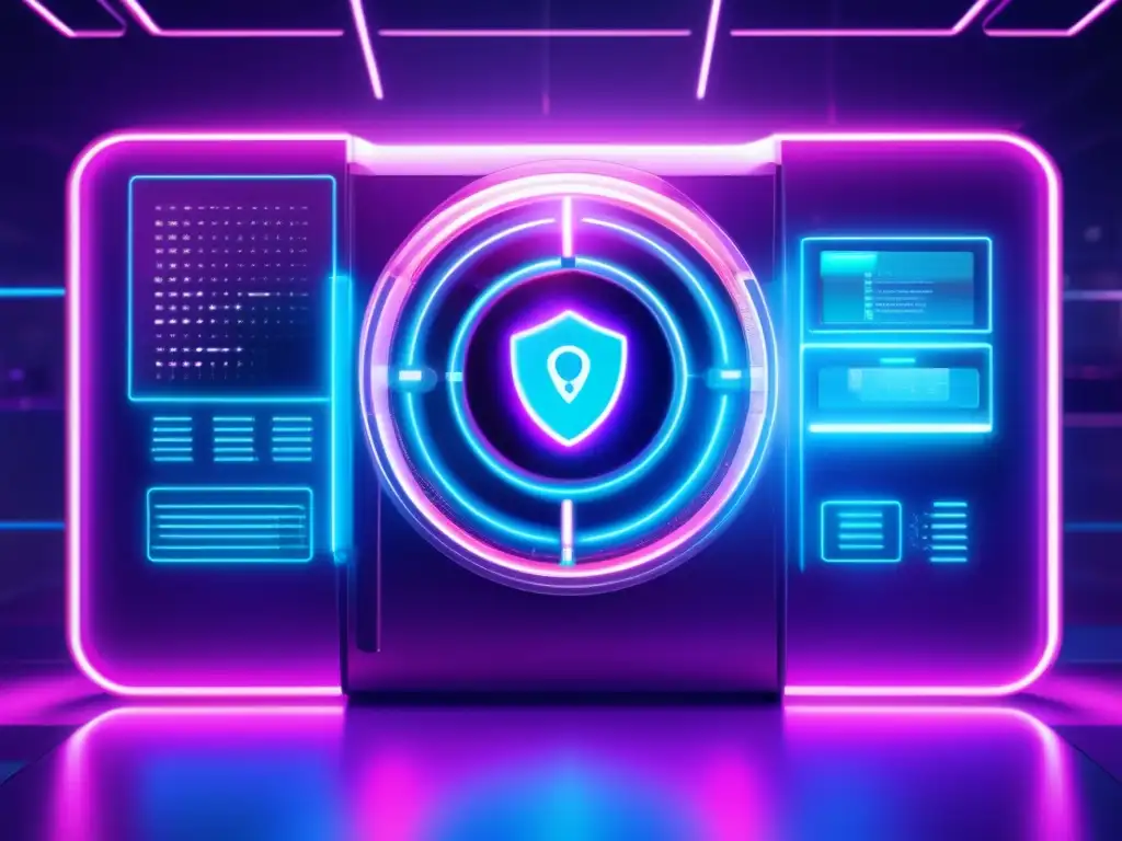 Futuro digital: bóveda segura criptomoneda Seguro para plataformas de criptomonedas: Futurista y transparente, con tecnología avanzada y defensa en tiempo real