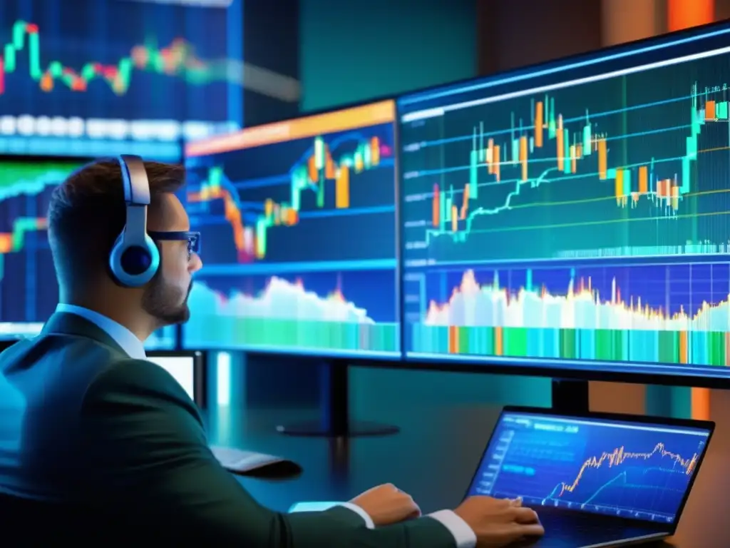 Simulación moderna de la bolsa Simulador bolsa: pantalla moderna, gráficos dinámicos y datos en tiempo real