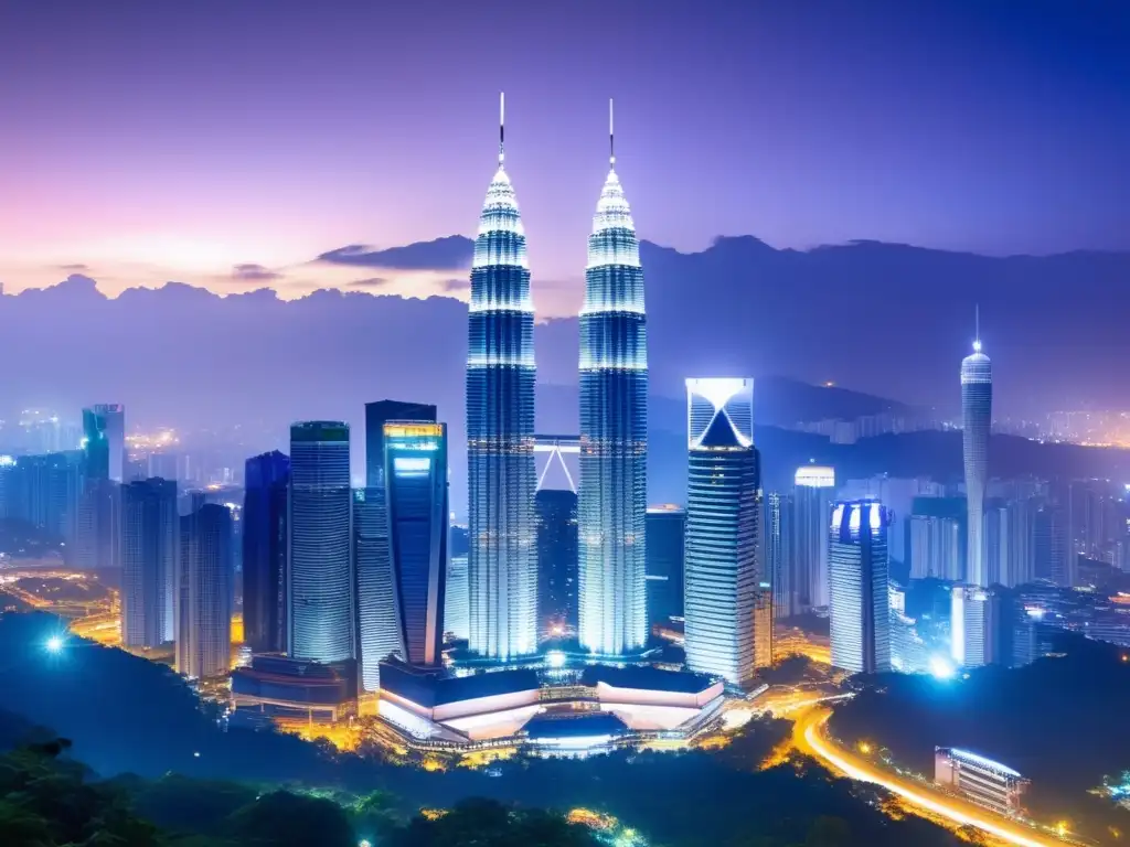 Skyline Kuala Lumpur al anochecer Skyline Kuala Lumpur al atardecer