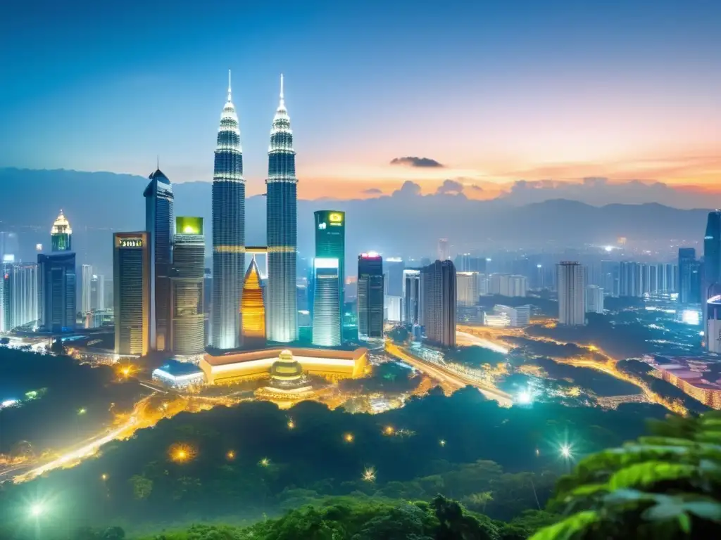 Skyline vibrante de Kuala Lumpur: economía y leyes de inversión Skyline de Kuala Lumpur, Malasia: Leyes de inversión fomentando crecimiento económico
