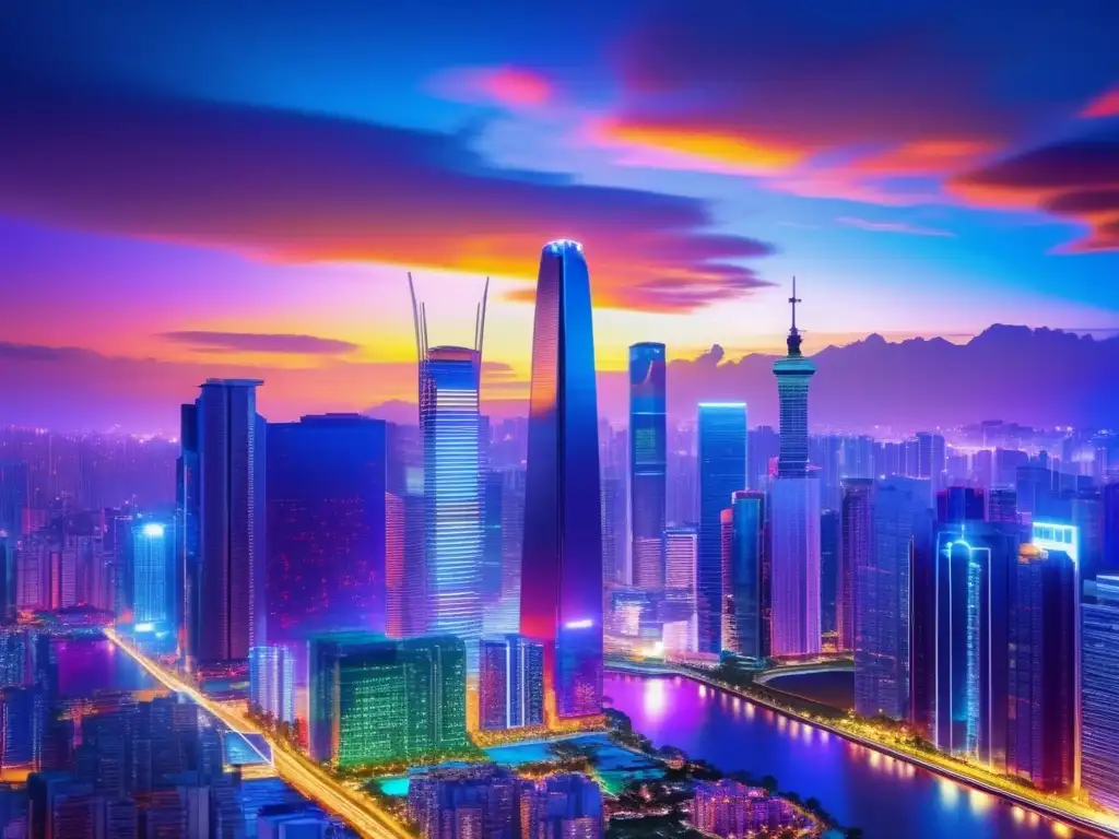 Ciudad futurista de América Latina Skyline moderno Latinoamérica: Rascacielos, tecnología financiera y legislación