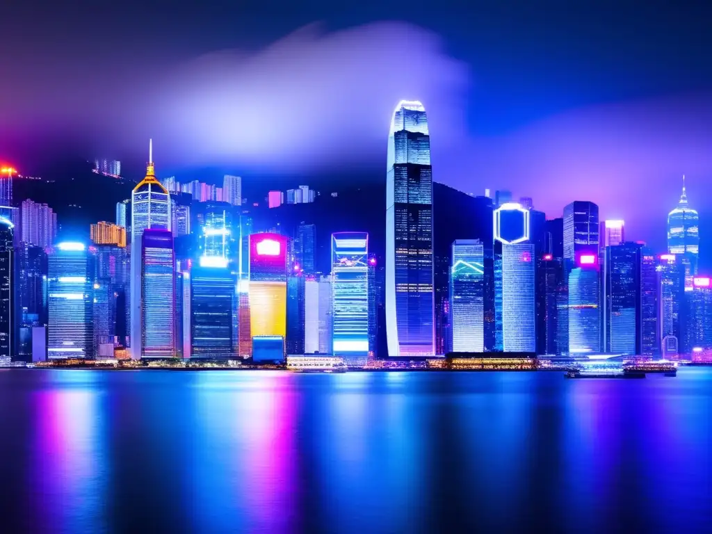 Hong Kong: Skyline nocturno vibrante Skyline nocturno de Hong Kong: Estrategias de inversión en Asia