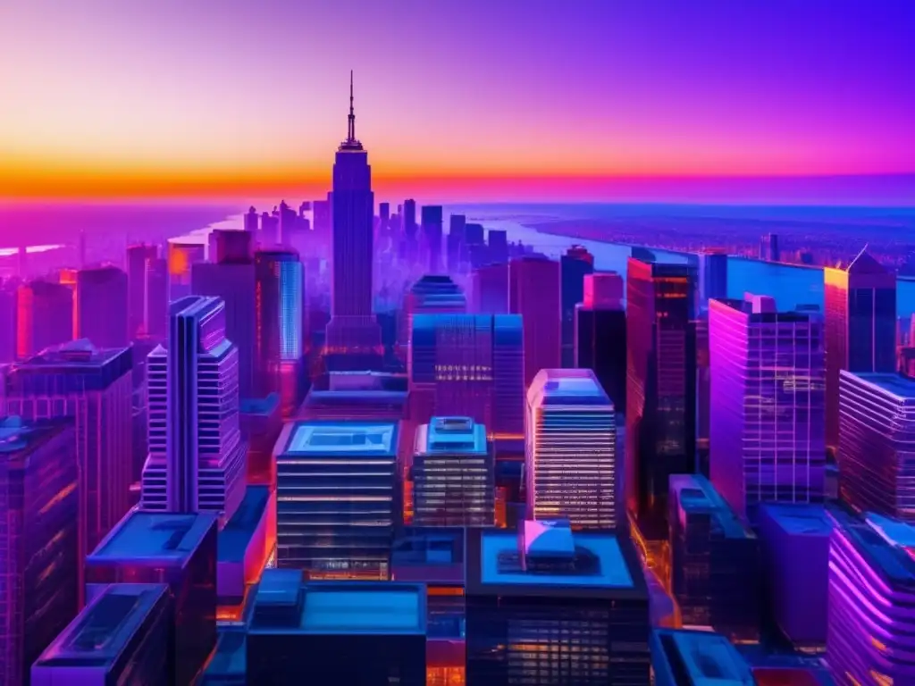 Ciudad moderna al atardecer Skyline urbano al atardecer: inversión a largo plazo