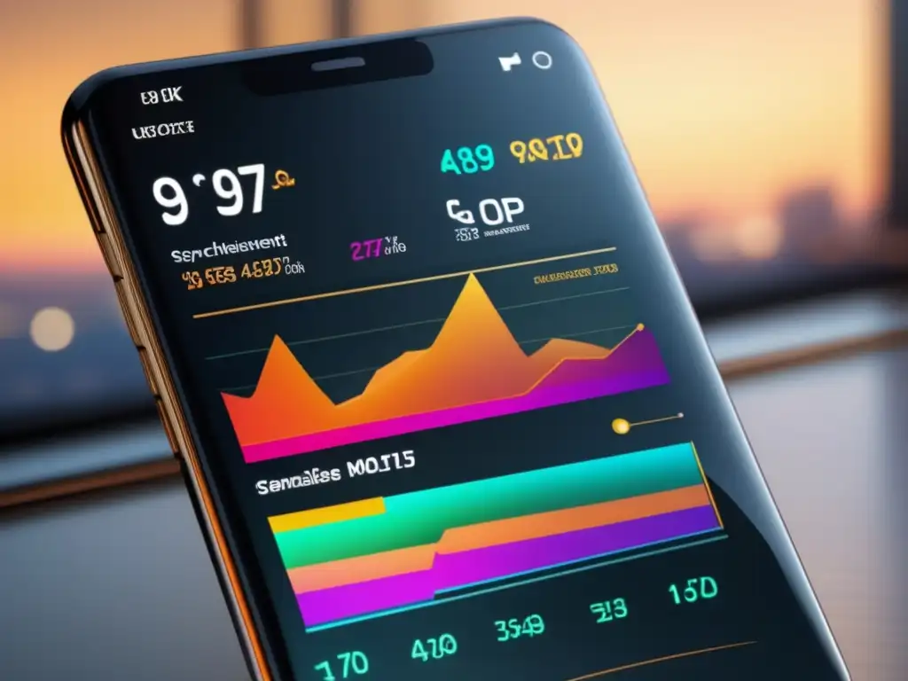 Smartphone con app de sincronización Smartphone muestra app de sincronización con Broker