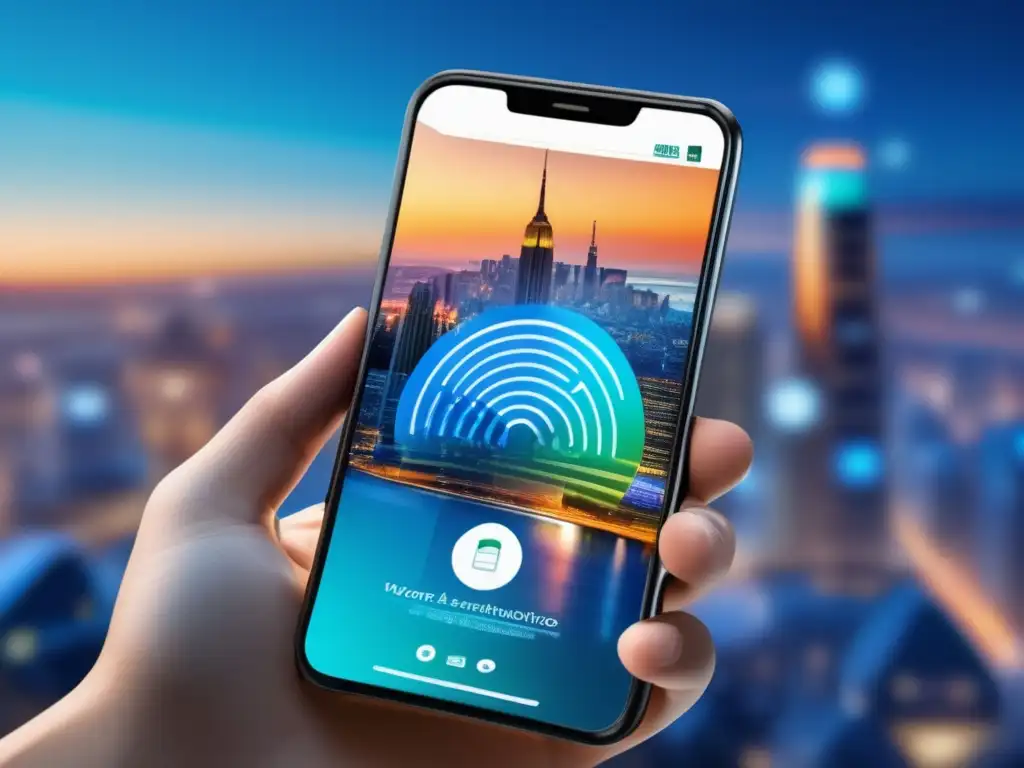 Smartphone seguro con autenticación de dos factores Smartphone con interfaz moderna y segura