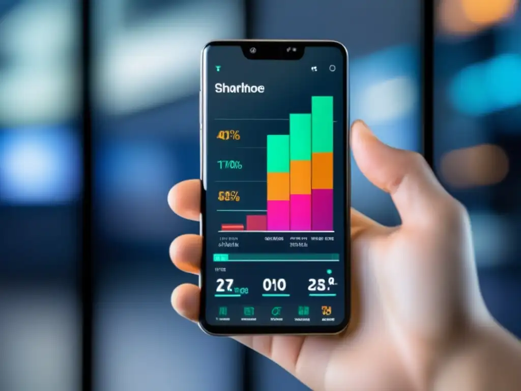 Smartphone para trading móvil: interfaz elegante y profesional Smartphone con plataforma de trading algorítmico móvil: tecnología, profesionalismo e innovación