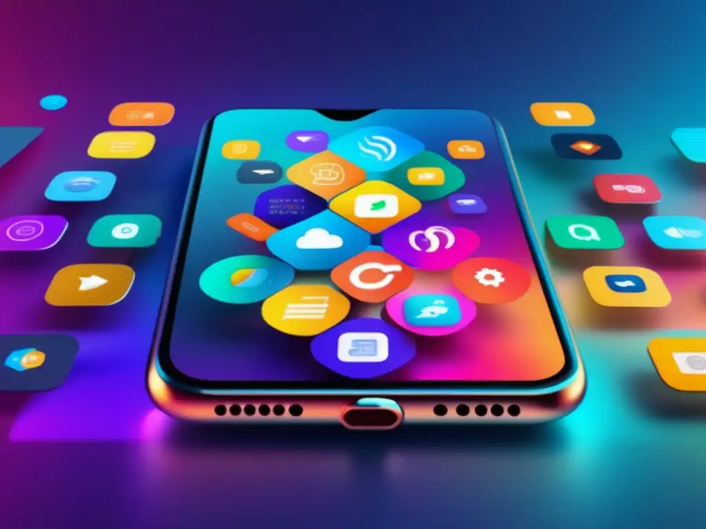 Smartphone con iconos de inversión Smartphone inversión: Ranking Apps Usabilidad