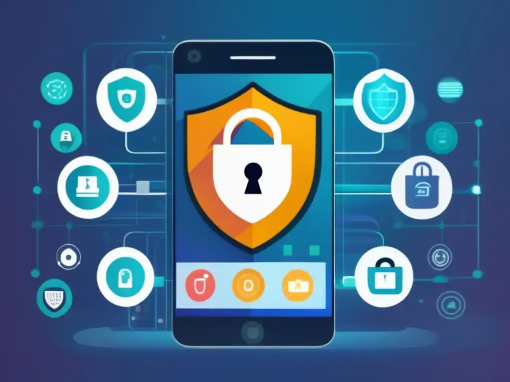 Seguridad de datos en apps financieras Smartphone seguro con protocolos de seguridad en apps financieras