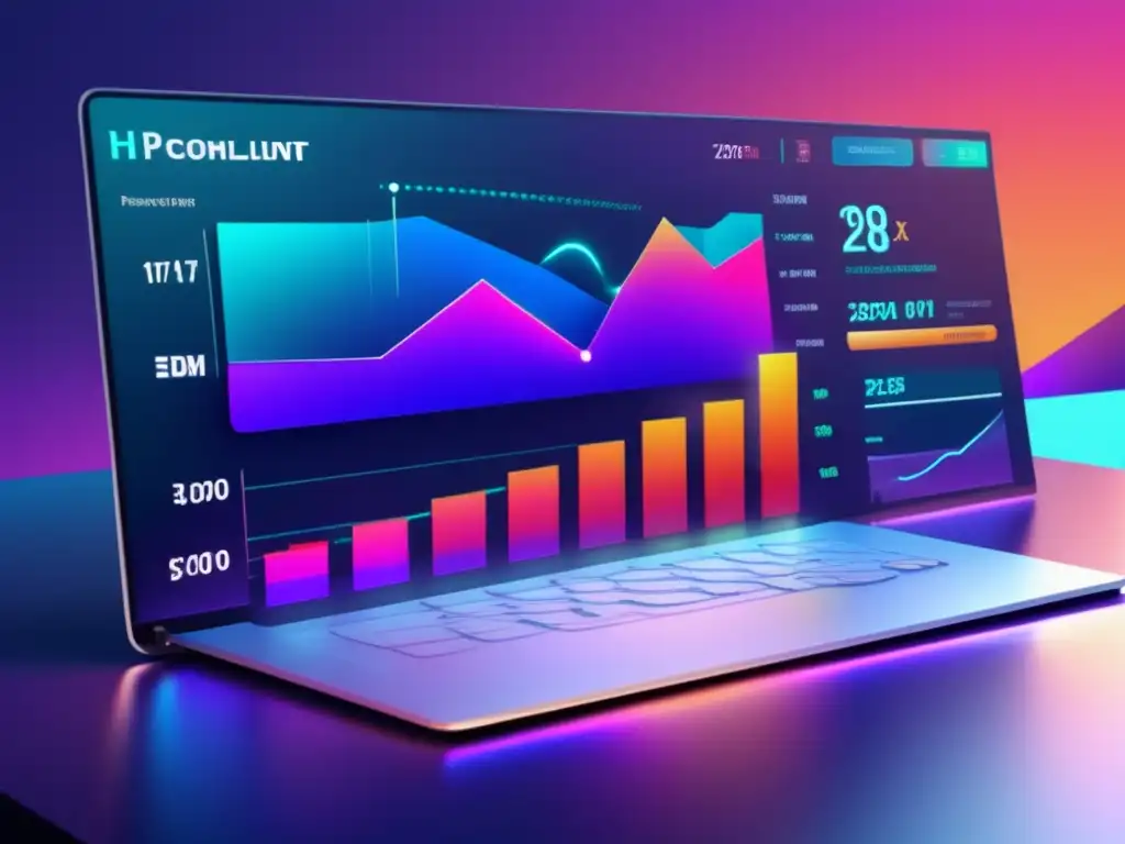 Interfaz futurista de inversión Software de inversión pasiva optimizada: interfaz moderna y eficiente con gráficos e información de inversión