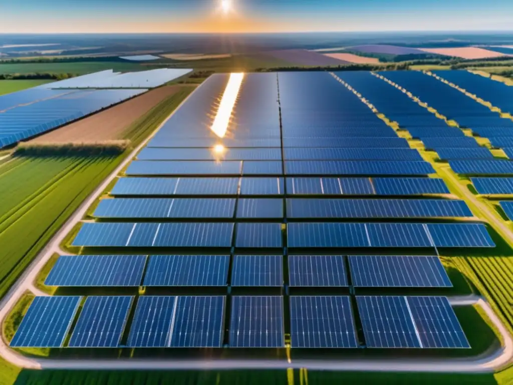 Solar farm: energía renovable en acción Solar farm 8k ultradetallada de energía renovable - Beneficios de las subastas de energía renovable