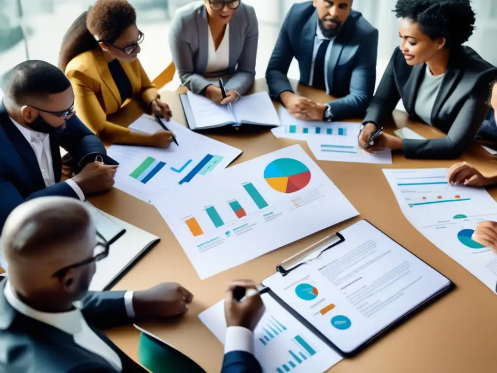 Taller educativo: diversidad y colaboración Taller financiero inclusivo con participantes diversos aprendiendo (Educación financiera para principiantes)