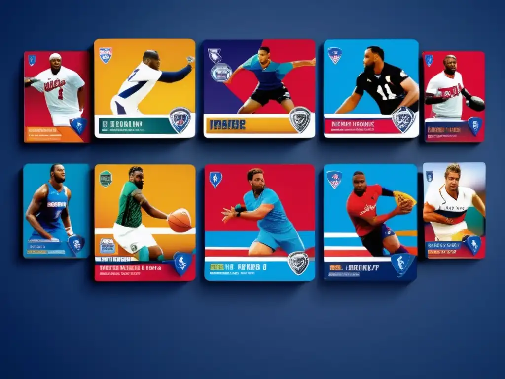 Colección de tarjetas deportivas de lujo Tarjetas deportivas como inversión: colección exclusiva de tarjetas deportivas de alta gama en un fondo moderno y vibrante