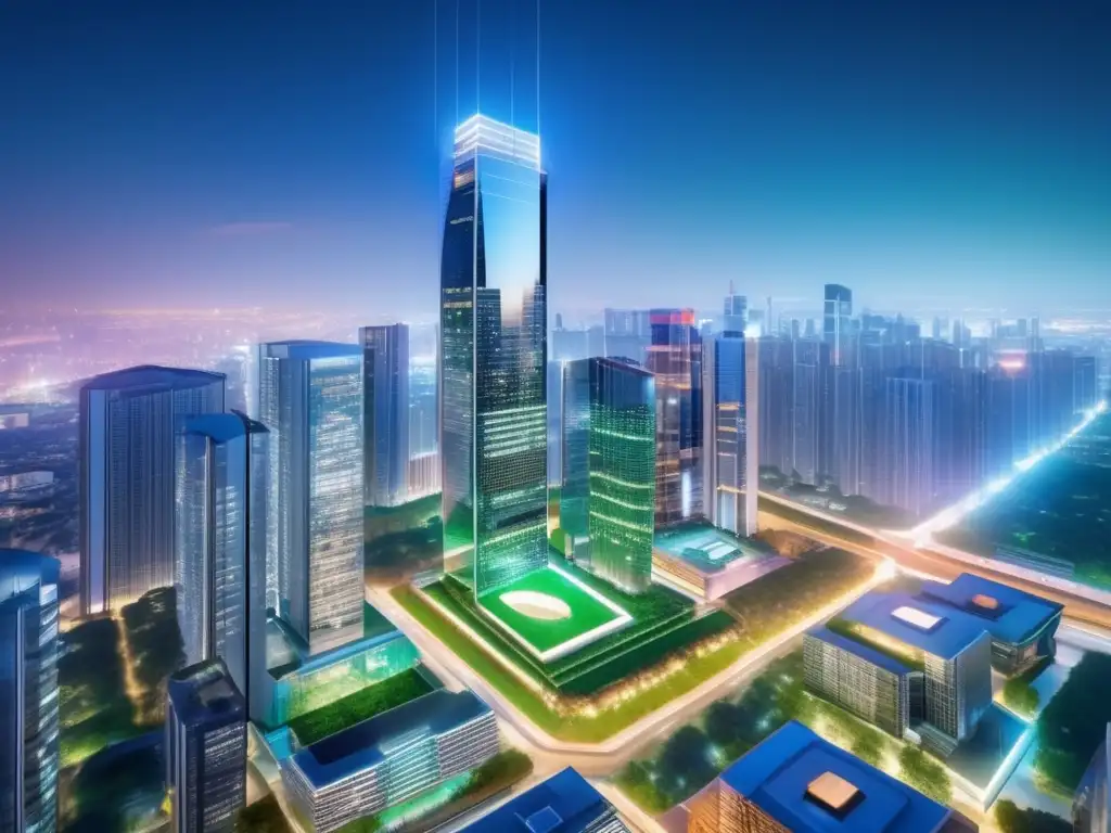 Edificio moderno en una ciudad vibrante Tendencias diseño construcción mercado inmobiliario en moderno rascacielos rodeado de ciudad vibrante-