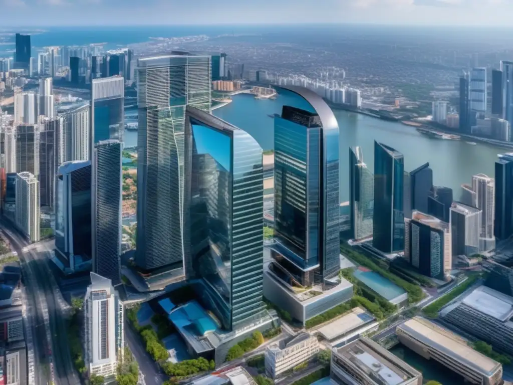 Propiedad comercial moderna en ubicación estratégica Tendencias inversión propiedades comerciales en ubicación estratégica, rodeada de rascacielos y calles concurridas