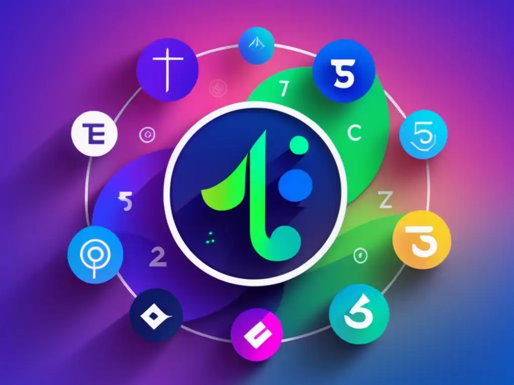 Interfaz digital innovadora de Tezos con gráficos y rendimiento Tezos plataforma blockchain autogobierno - Gráficos y colores vibrantes muestran el crecimiento y seguridad para XTZ tokens