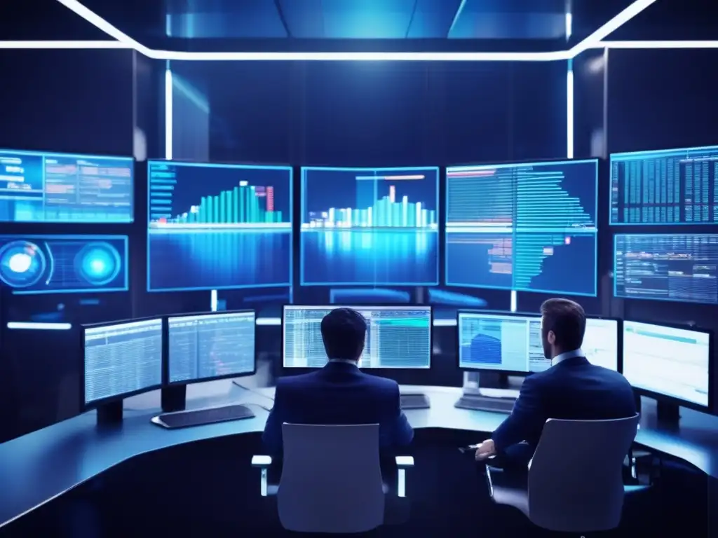 Traders analizando mercados y tomando decisiones Traders analizando gráficos y reaccionando ante noticias del mercado