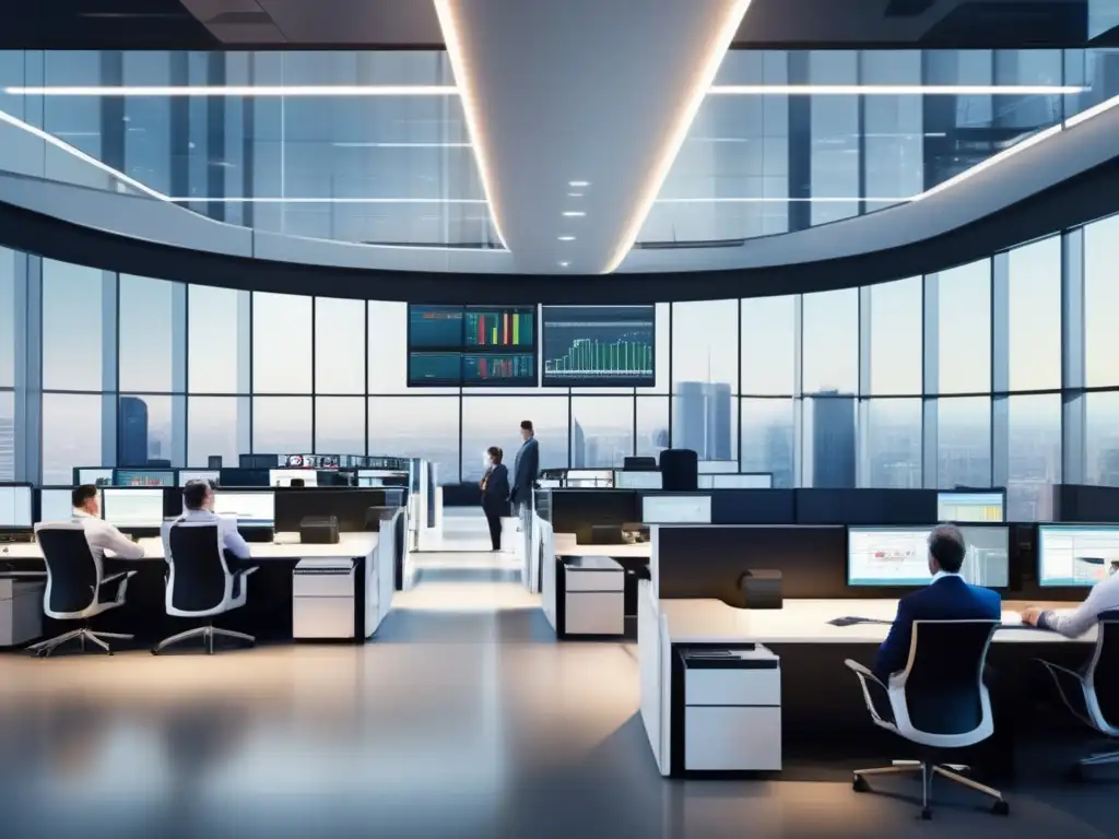 Traders profesionales analizando gráficos de trading de algodón Traders profesionales analizando gráficos de trading de algodón en una moderna sala de operaciones