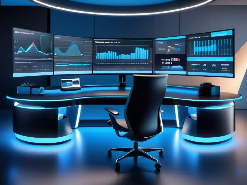 Trading desk futurista y elegante Trading armónico: Patrones reveladores mercado -