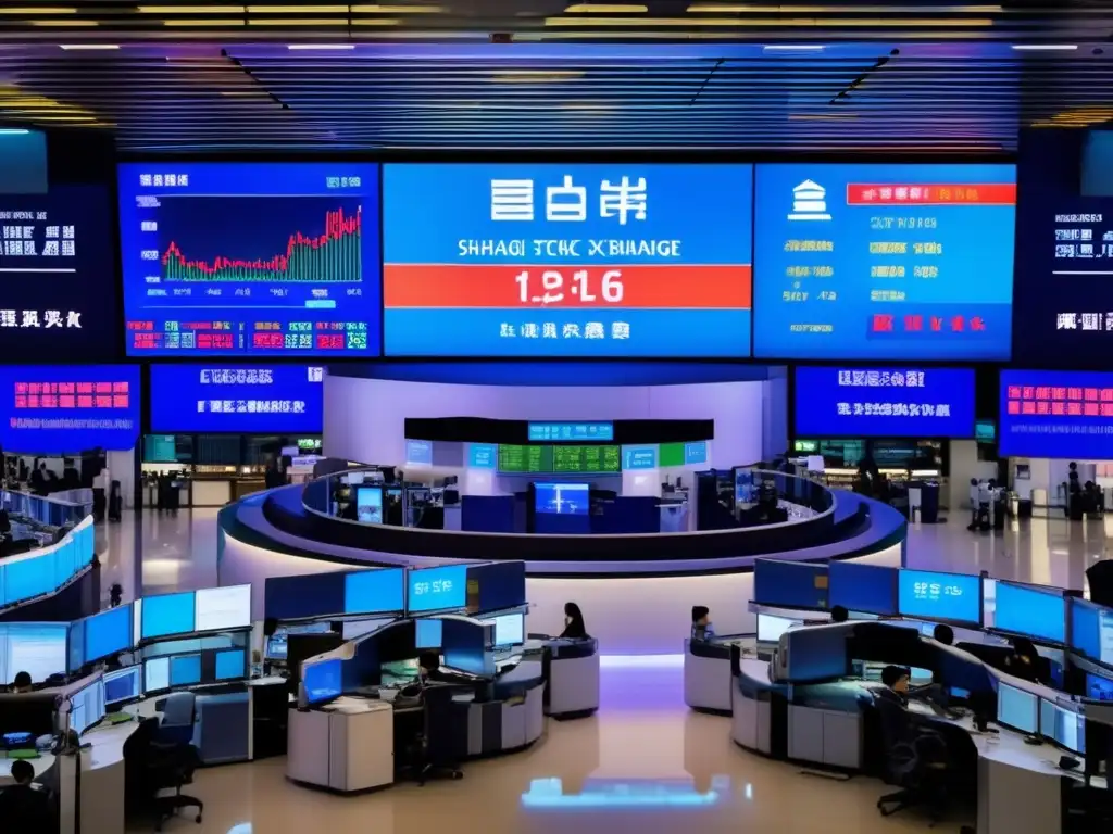 Piso de trading de la Bolsa de Shanghai Trading en la Bolsa de Shanghái: Inversiones y dinamismo