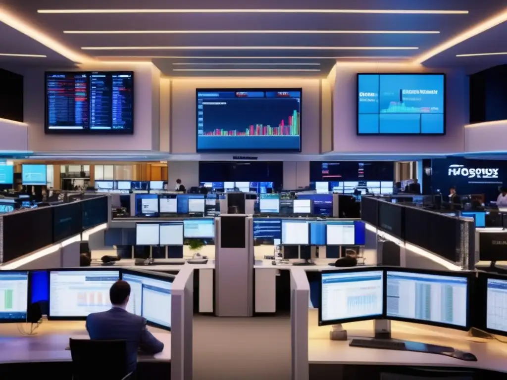Trading floor moderno y tecnológico Trading floor con alta tecnología y profesionalismo: Mejores plataformas trading algorítmico