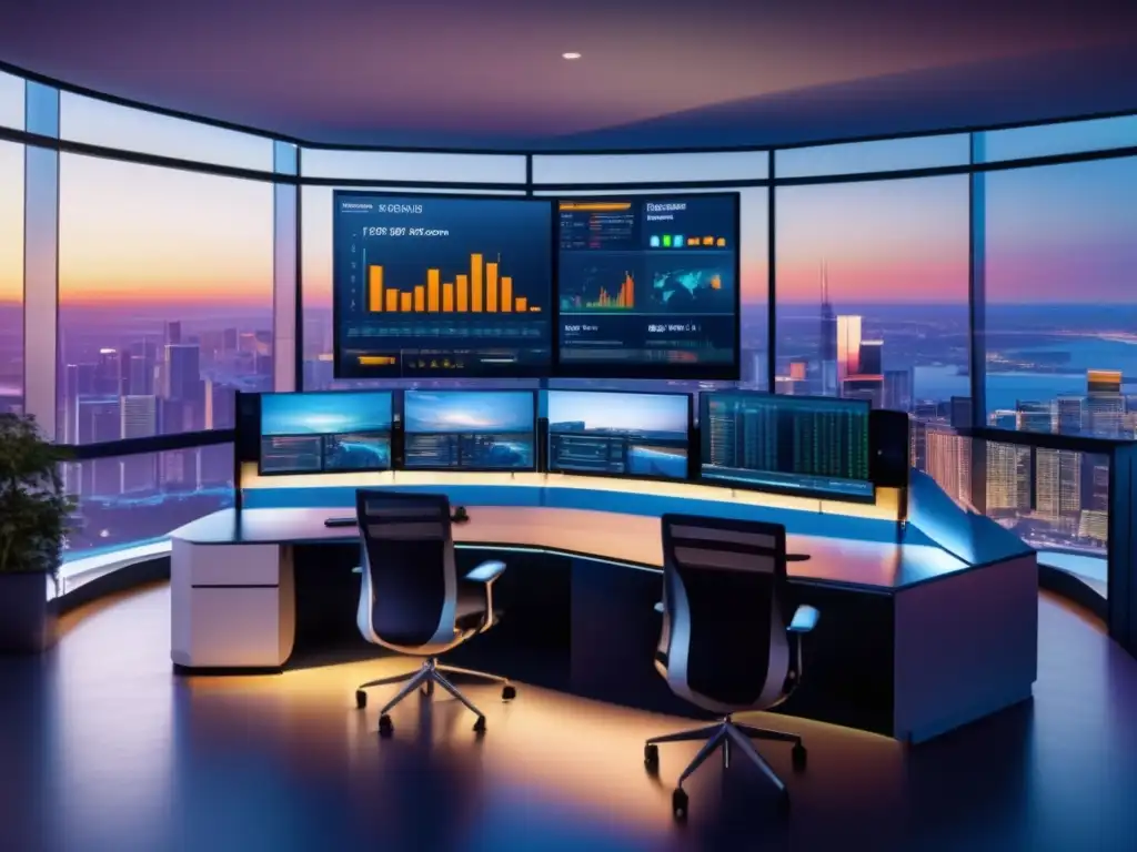 Trading floor moderno y dinámico Trading floor moderno y vibrante con tácticas de trading día