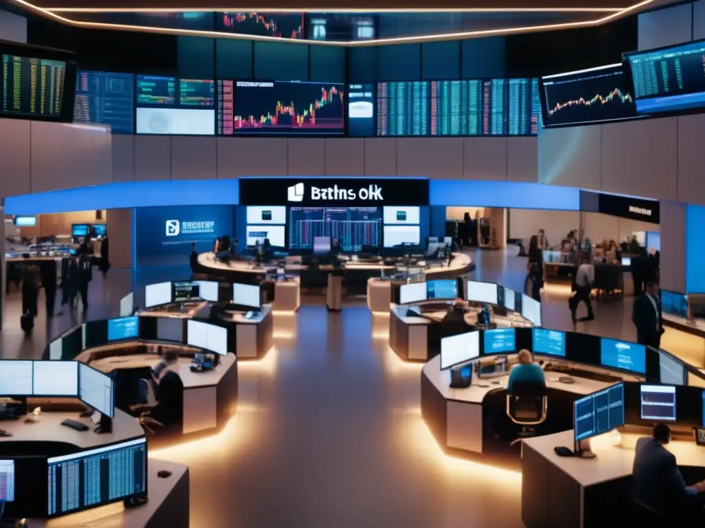 Mercado de commodities en movimiento Trading floor con traders y tecnología, reflejo de la energía y profesionalismo