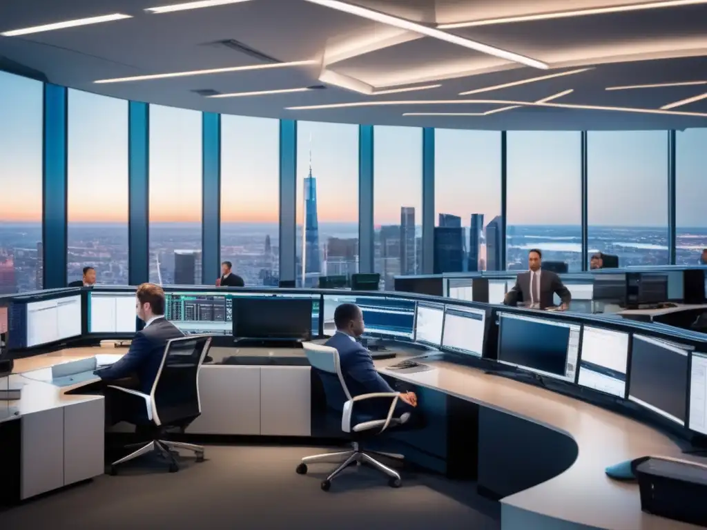 Trading de alto nivel en una sala moderna Trading de opciones: Estrategias para rendimiento superior