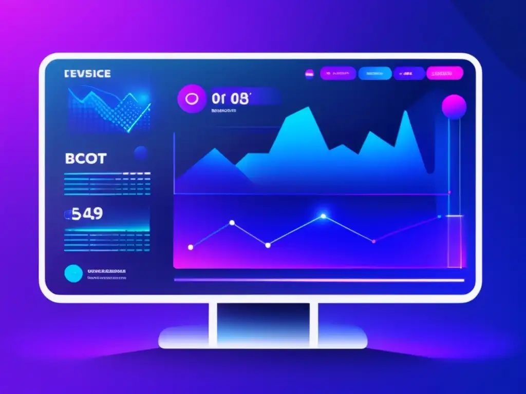 Plataforma de trading futurista Actualización bots trading: plataforma moderna, datos dinámicos, gráficos futuristas, tecnología innovadora