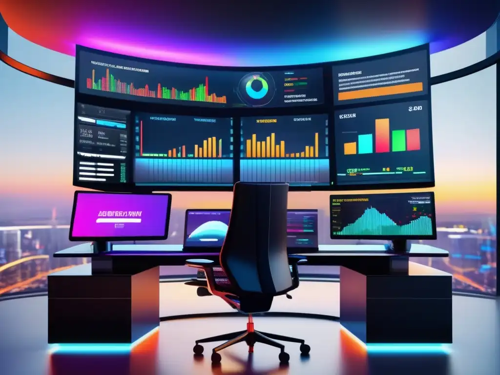 Futuro trading desk moderno Trading rápido con tecnología avanzada