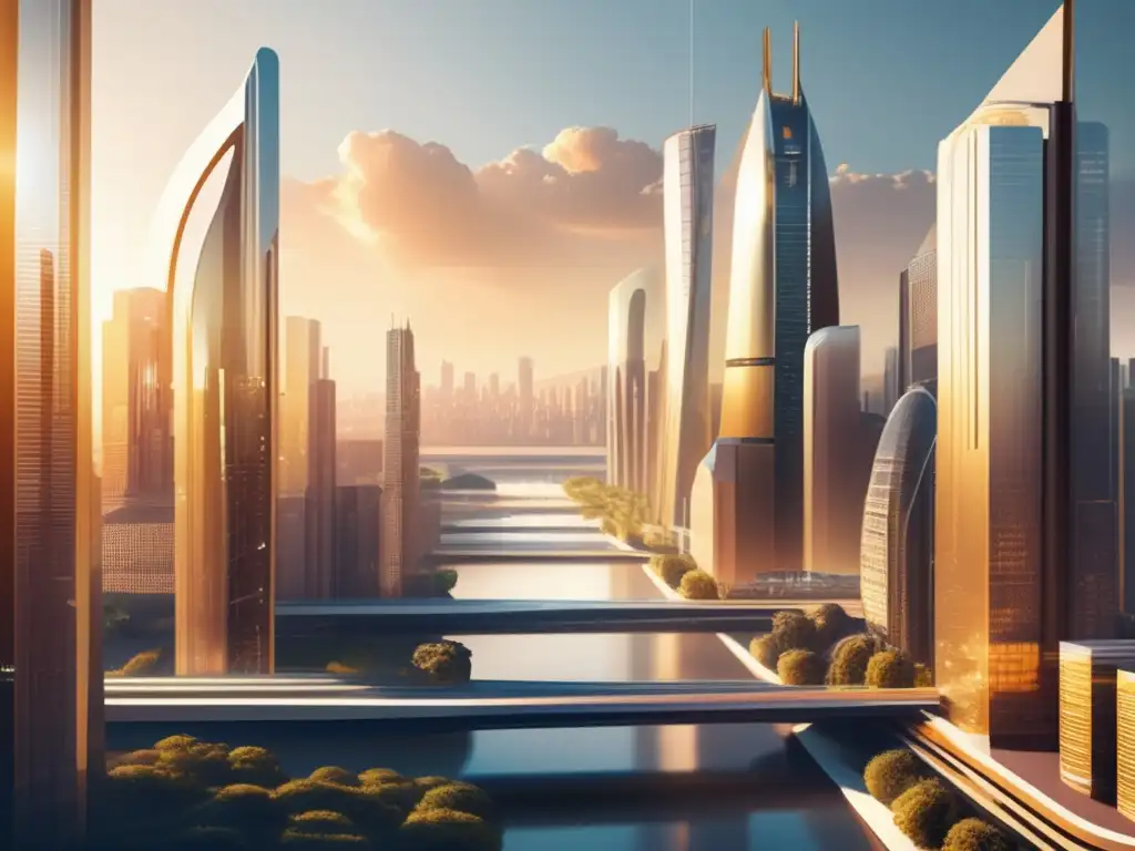 Futuro urbano con rascacielos innovadores Urbanismo futurista con rascacielos, diseño innovador y beneficios del crowdfunding en inversiones