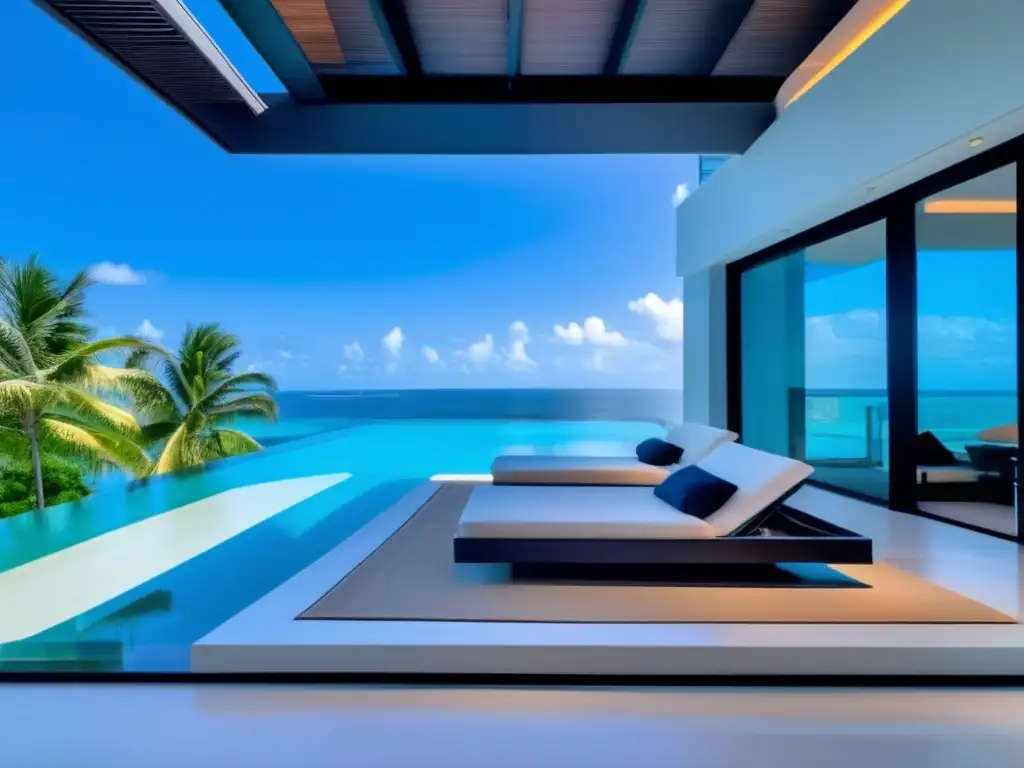 Exclusiva propiedad vacacional frente a la playa Vacaciones de lujo: Invertir en bienes raíces vacacionales con vistas panorámicas, decoración contemporánea y comodidades de alta gama
