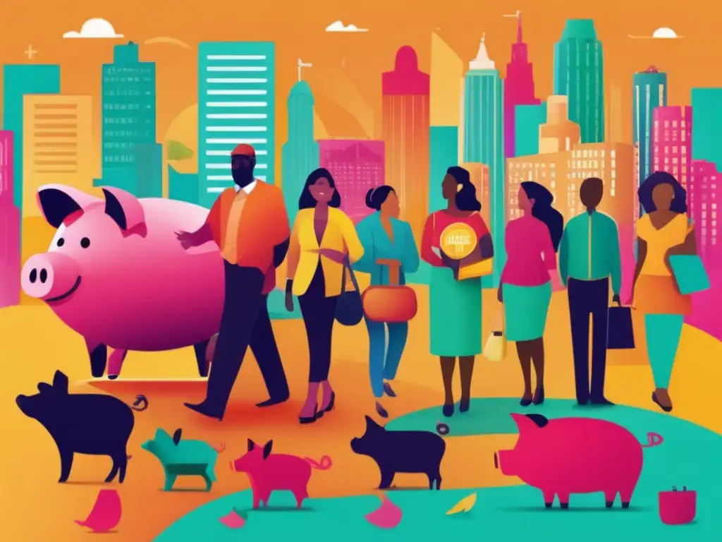 Microfinanzas sostenibles en la ciudad Ventajas y desafíos de las microfinanzas sostenibles en una imagen vibrante y cautivadora