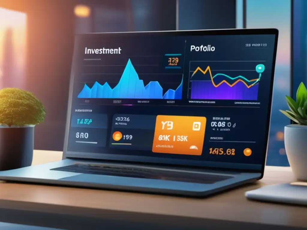 Cartera de inversiones diversificada Ventajas fiscales cuentas retiro inversionistas: imagen 8k de cartera diversa con opciones de inversión y datos de rendimiento