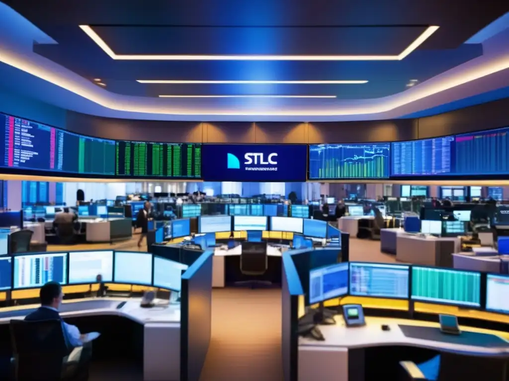 Piso de trading moderno y vibrante Ventajas de inversión pasiva y activa en moderno mercado financiero