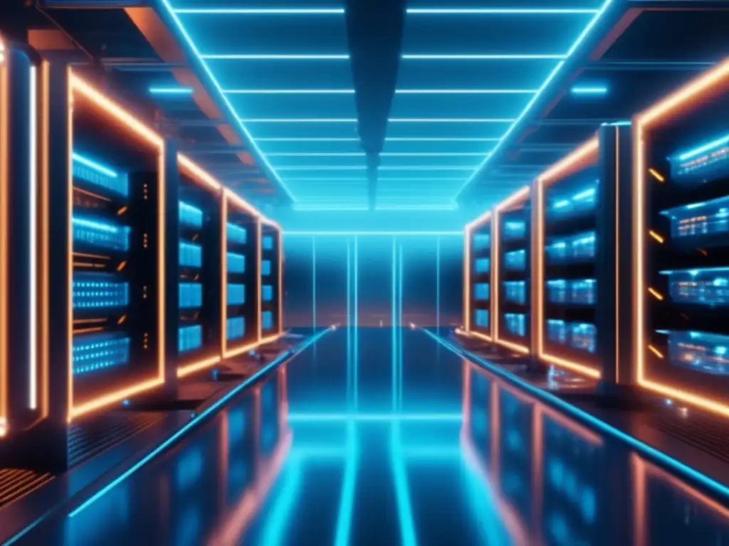 Mina de criptomonedas futurista Ventajas minería en pool: 8K ultradetallada, hightech, eficiente, tecnología avanzada