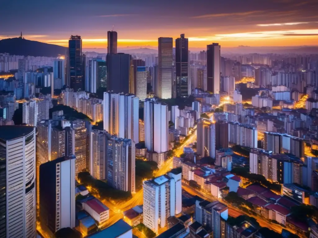 Skyline vibrante de São Paulo, Brasil São Paulo, Brasil: skyline vibrante y rentables mercados emergentes inmobiliarios