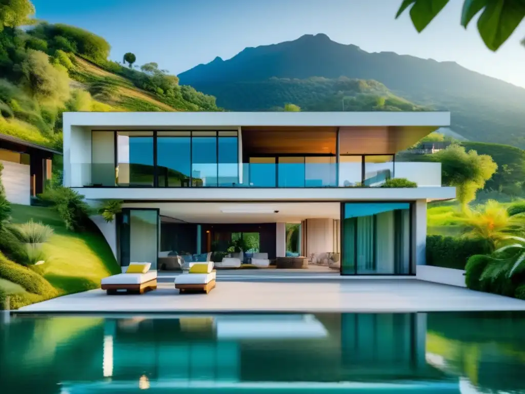 Villa de lujo con vistas impresionantes Villa de lujo con vistas a montañas y lago