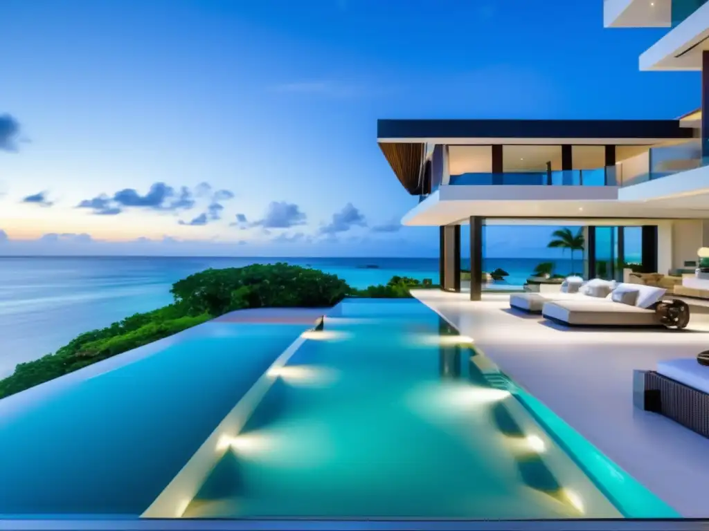 Villa de lujo frente a la playa Villa de playa de lujo con vista al mar y piscina infinita, ideal para inversión en propiedades vacacionales (110 caracteres)