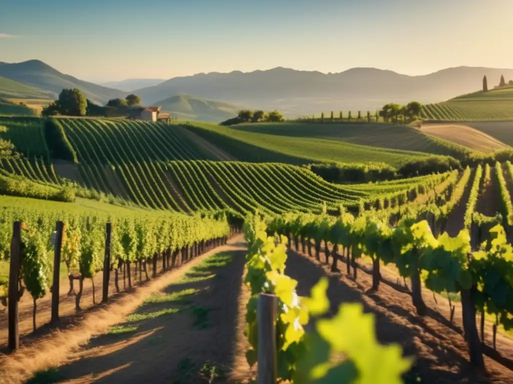 Viñedo orgánico en 8k Vinos orgánicos como inversión: Viñedo exuberante en 8k, cuidado y sostenible