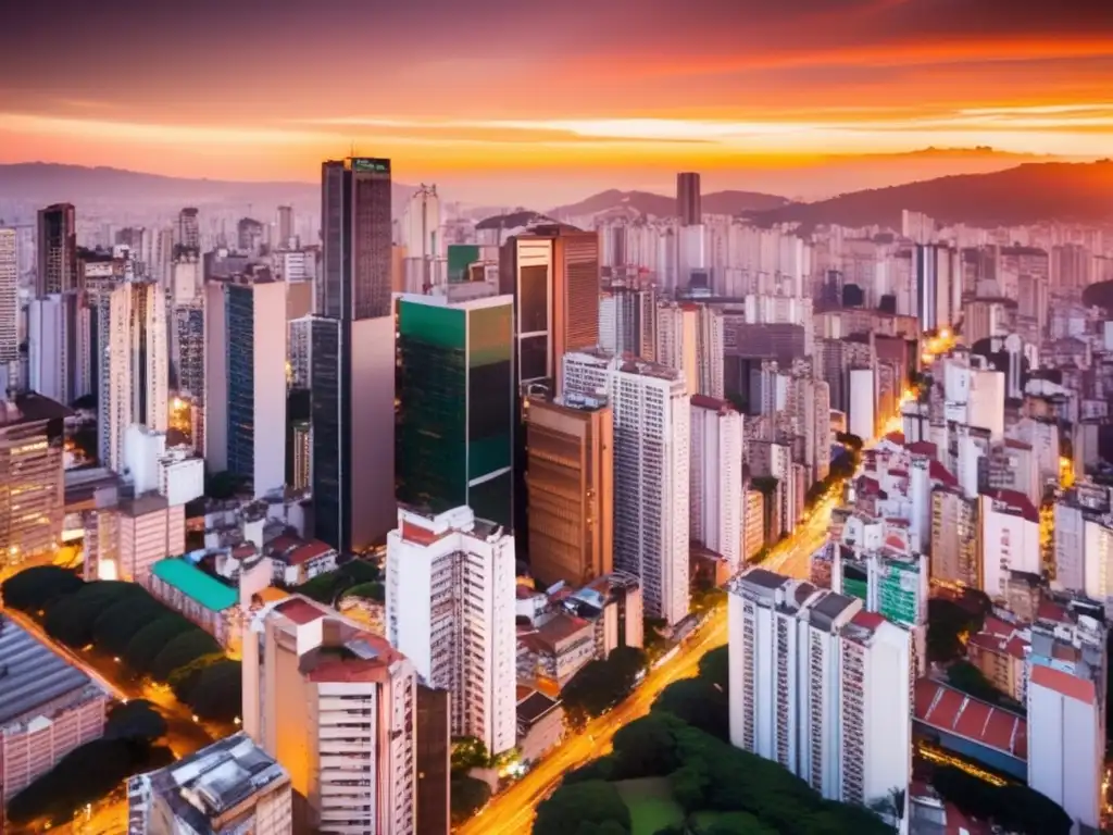 Ciudad vibrante de São Paulo, Brasil Vista impresionante del skyline de São Paulo, Brasil: Gigante potencial inversores